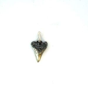 David Yurman Black Diamond Tooth Pendant Sterling Silver Estate DY623